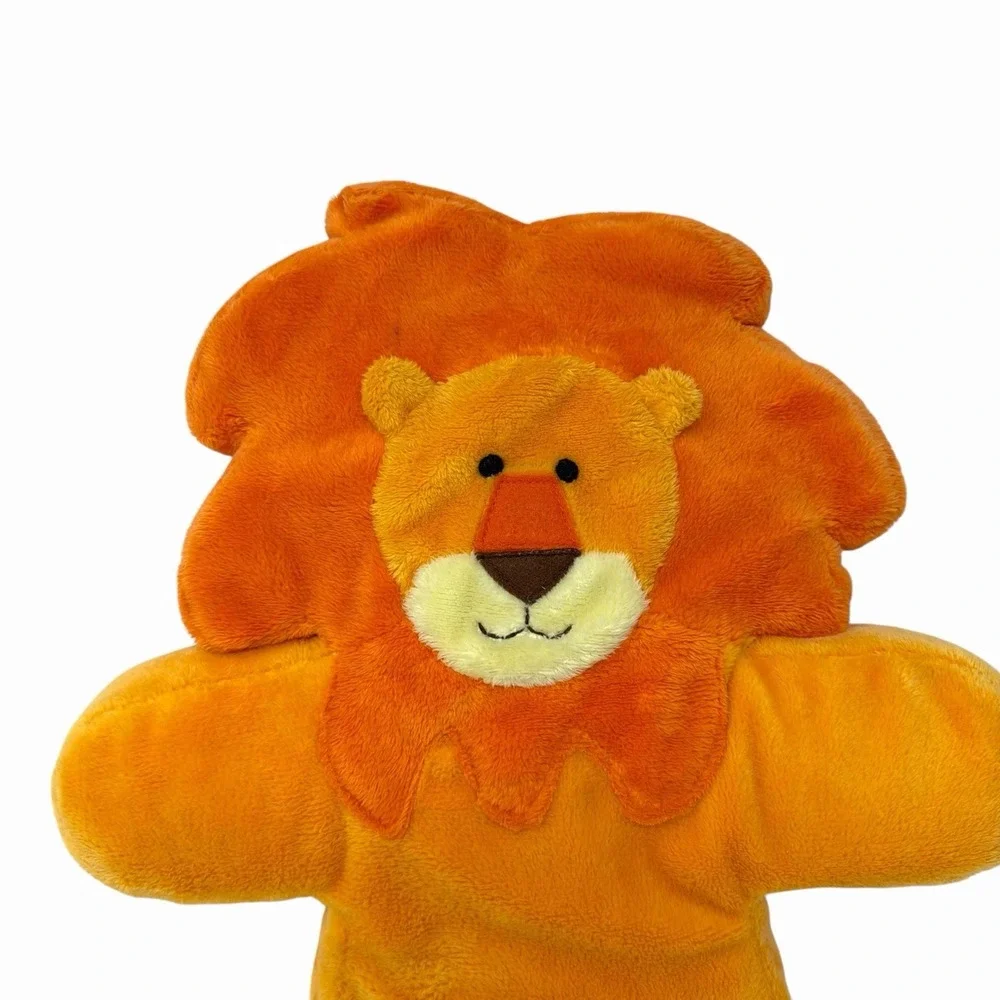 Russ Berrie & Co Orange Lion Hand Puppet‎ Plush Stuffed Animal Toy